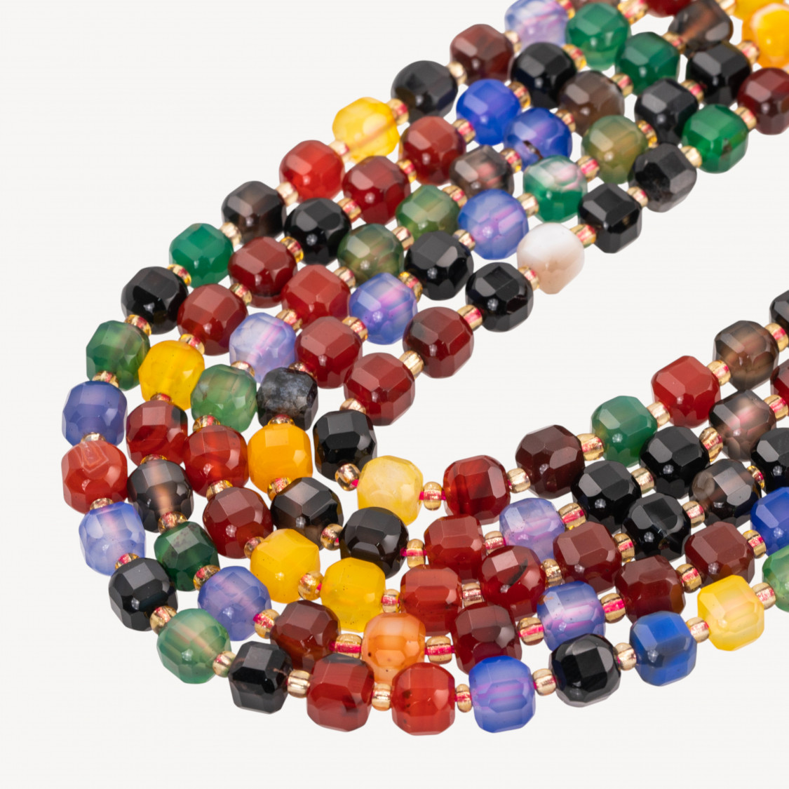 Agata Multicolor Taglio Rigido Cubo Sfaccettato 8mm-AGATA | Worldofjewel.com
