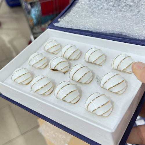 Schmuckringe aus Edelstahl, 12er-Pack, Modell 324