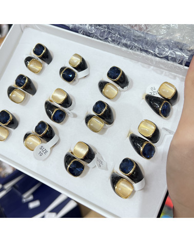 Anelli Bijoux in Acciaio Inossidabile Confezione da 12pz MOD.328-JEWELRY RINGS | Worldofjewel.com