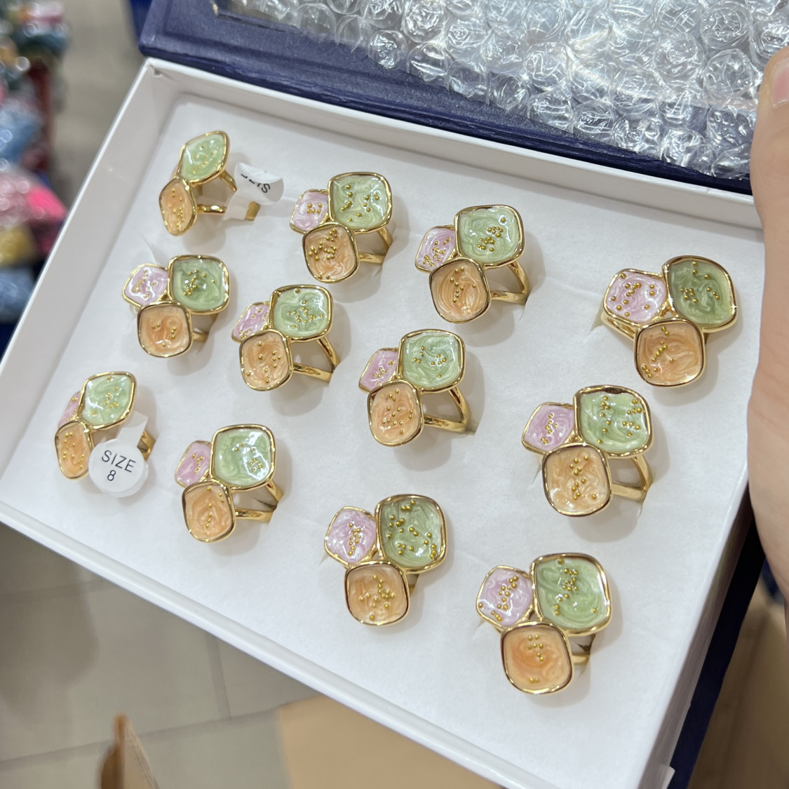 Anelli Bijoux in Acciaio Inossidabile Confezione da 12pz MOD.362-BIJOUX-RINGE | Worldofjewel.com