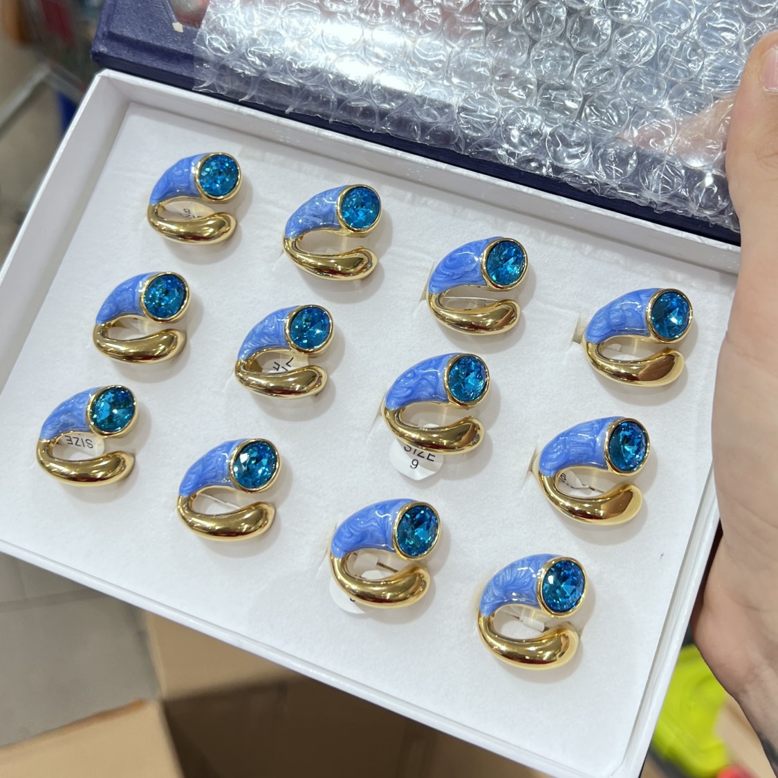 Anelli Bijoux in Acciaio Inossidabile Confezione da 12pz MOD.366-JEWELRY RINGS | Worldofjewel.com