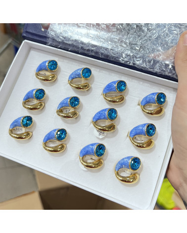 Anelli Bijoux in Acciaio Inossidabile Confezione da 12pz MOD.366-JEWELRY RINGS | Worldofjewel.com