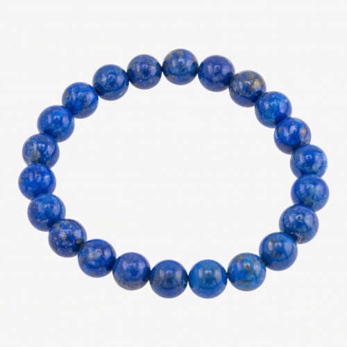 Pulsera elástica de lapislázuli natural de 9 mm