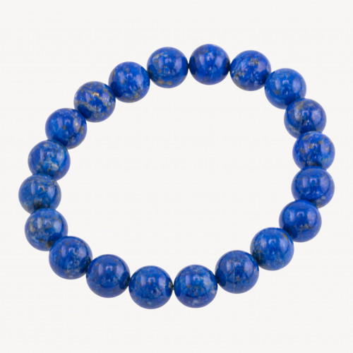 Pulsera elástica de lapislázuli natural de 10 mm