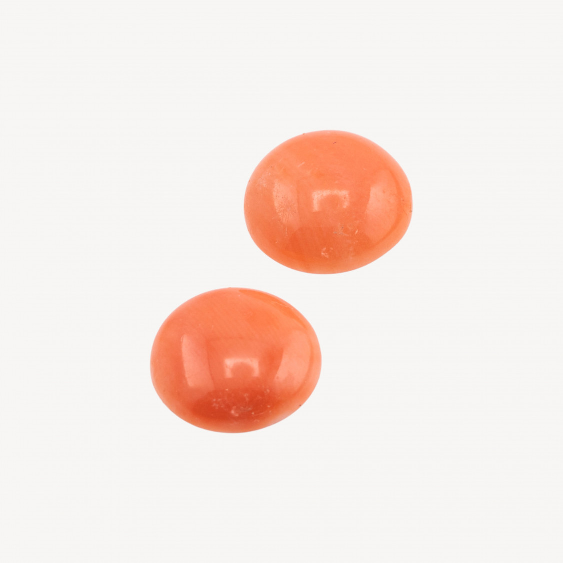 Cabochon di Corallo Rosso Italiano Naturale Premium Bottone 10mm 2pz-CABOCHON DI CORALLO ITALIANO | Worldofjewel.com