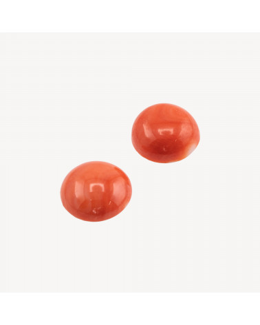 Cabochon di Corallo Rosso Italiano Naturale Premium Bottone 11x4,5mm 2pz-CABOCHON DI CORALLO ITALIANO | Worldofjewel.com