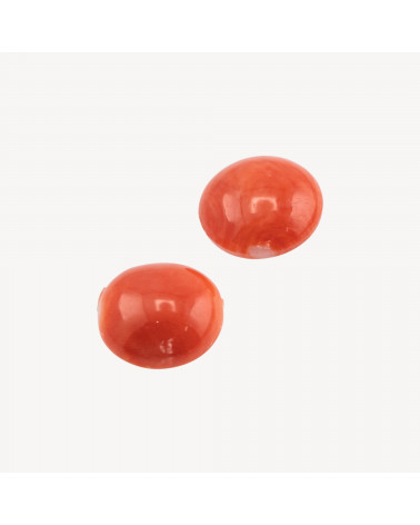 Cabochon di Corallo Rosso Italiano Naturale Premium Bottone 12,5mm 2pz-CABOCHON DI CORALLO ITALIANO | Worldofjewel.com