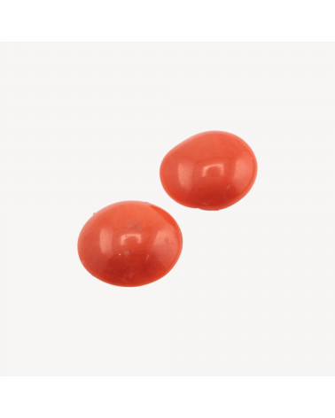 Cabochon di Corallo Rosso Italiano Naturale Premium Bottone 12mm 2pz-CABOCHON DI CORALLO ITALIANO | Worldofjewel.com