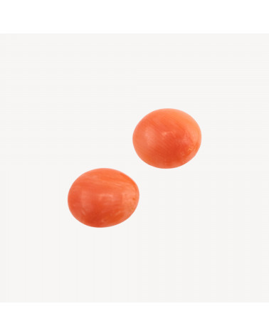 Cabochon di Corallo Rosso Italiano Naturale Premium Bottone 9x5mm 2pz-CABOCHON DI CORALLO ITALIANO | Worldofjewel.com
