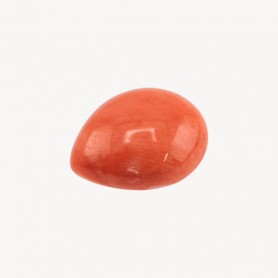 Cabochon di Corallo Rosso Italiano Naturale Premium Goccia Liscia 13x5mm 1pz-CABOCHON DI CORALLO ITALIANO | Worldofjewel.com