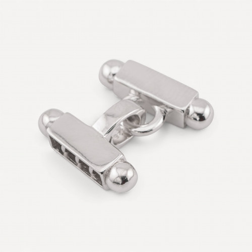 Fermoir à barre multibrins en argent 925, 1 pièce, plaqué rhodium