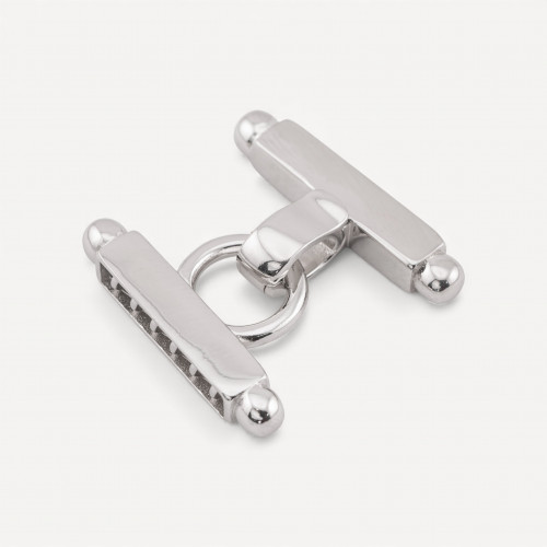 Fermoir à barre multibrins en argent 925, 1 pièce, plaqué rhodium