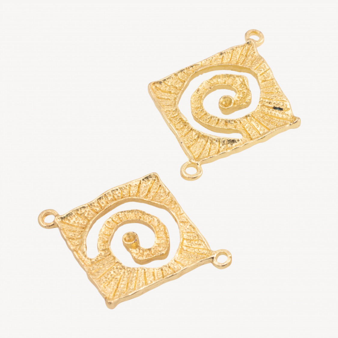 Brass Component Connector With Golden Zircon-PAVE 'CONNECTORS | Worldofjewel.com