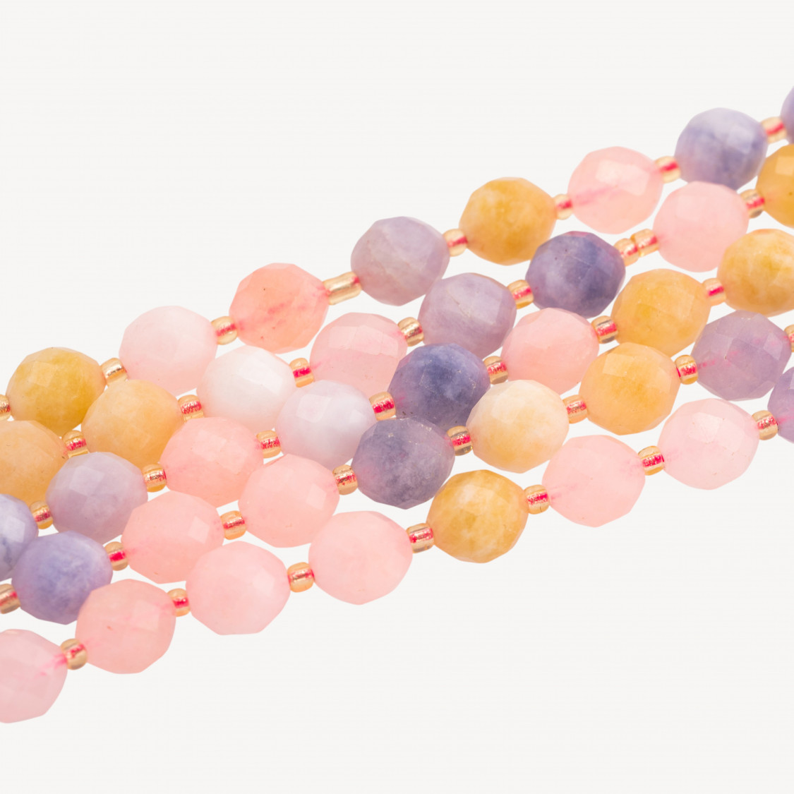 Jade Beryl Morganite Hard Cut Olive Faceted 9x12m-MULTICOLORED JADE | Worldofjewel.com