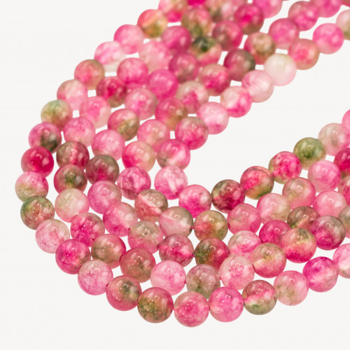 Jade Candy Floral Round Smooth 8mm