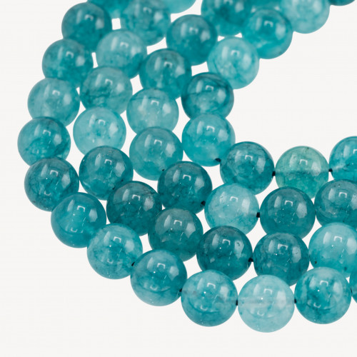 Jade Candy Teal Lisse Rond 12 mm