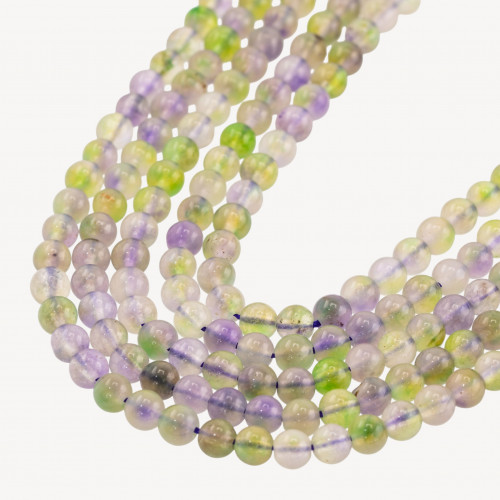 Jade Candy vert et violet, lisse, rond, 6 mm