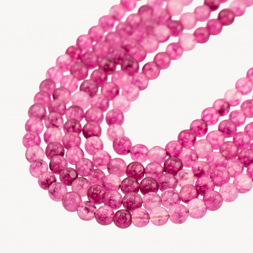 Jade Candy violet lisse rond 6 mm