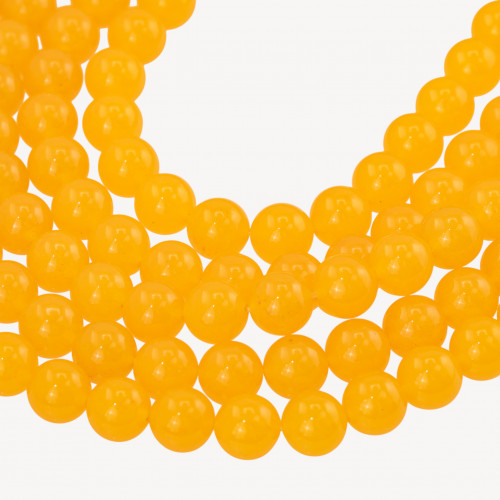Jade helado amarillo liso redondo de 10 mm
