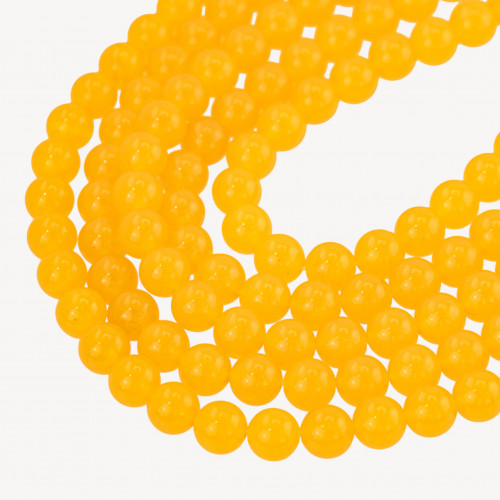 Icy Jade Yellow Smooth Round 8mm