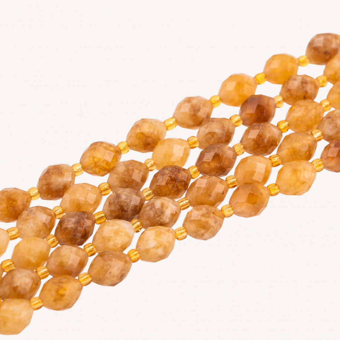 Giada Taglio Rigido Oliva Sfaccettata 8x10mm Ocra-YELLOW JADE | Worldofjewel.com