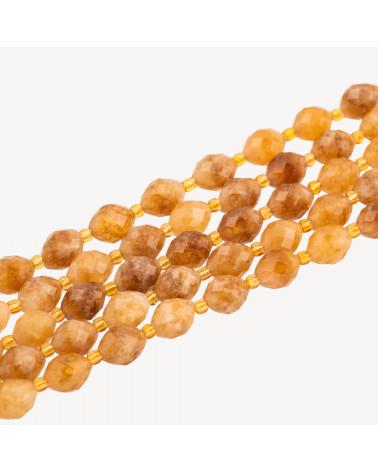 Giada Taglio Rigido Oliva Sfaccettata 8x10mm Ocra-YELLOW JADE | Worldofjewel.com