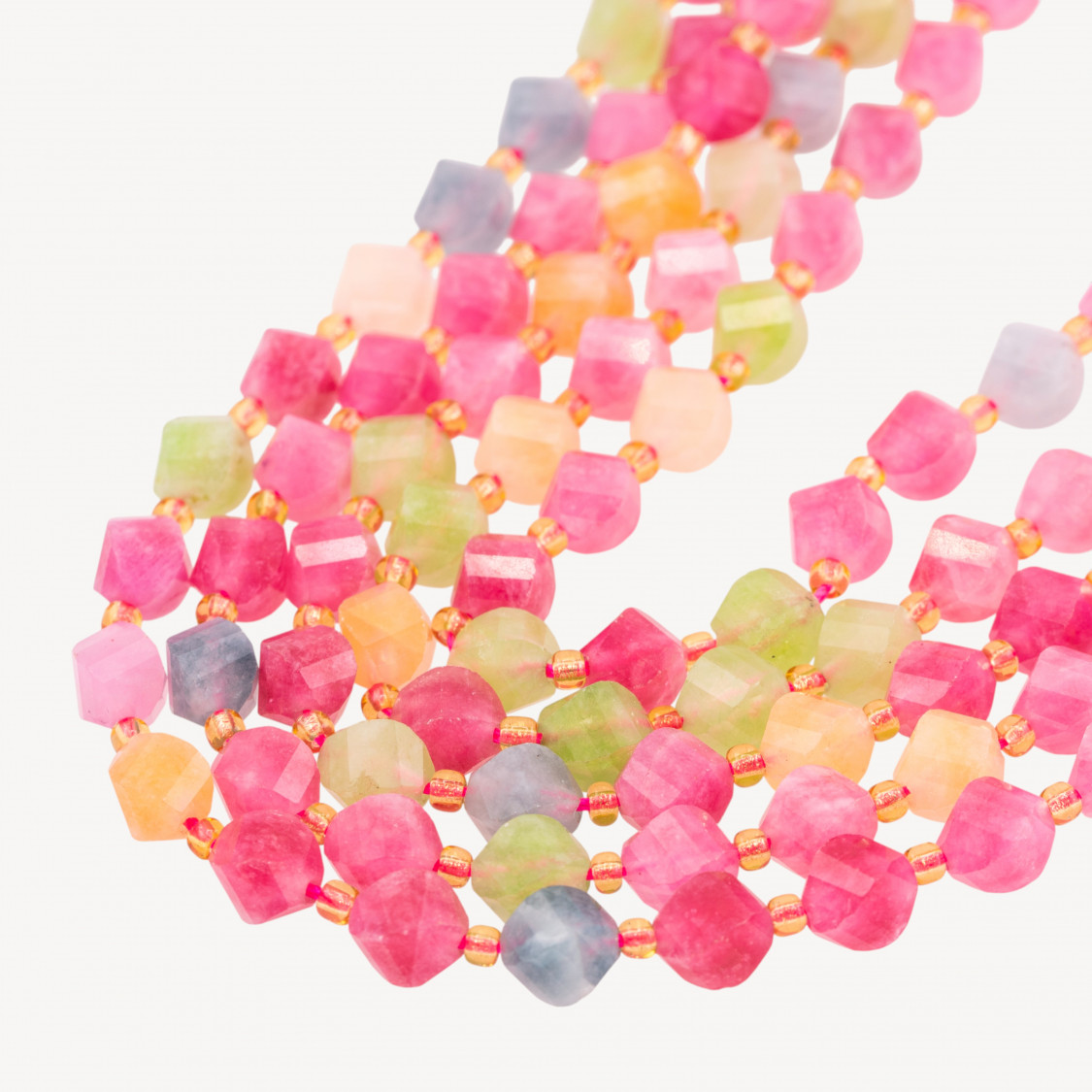 6 mm facettierter, olivgrün gedrehter, hart geschliffener Jade-Turmalin in verschiedenen Farben-KIRSCHQUARZ | Worldofjewel.com