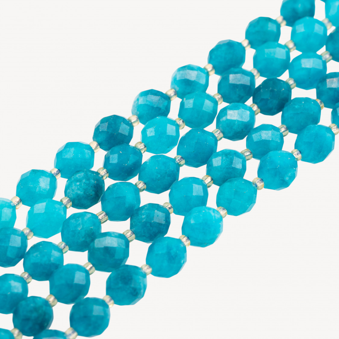 Faceted Olive Rigid Cut Turquoise Jade 9x12mm Amazonite Effect-TURQUOISE JADE | Worldofjewel.com