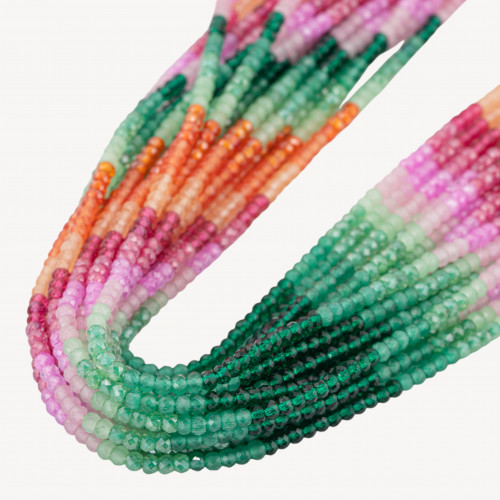 Zirconi Naturali Rondelle Sfaccettate 3x2mm Gradient Arcobaleno MOD.1-MICRO PERLINE DI ZIRCONI 3X2MM RONDELLE SFACCETTATE | Worldofjewel.com