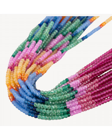 Zirconi Naturali Rondelle Sfaccettate 3x2mm Gradient Arcobaleno MOD.3-MICRO PERLINE DI ZIRCONI 3X2MM RONDELLE SFACCETTATE | Worldofjewel.com