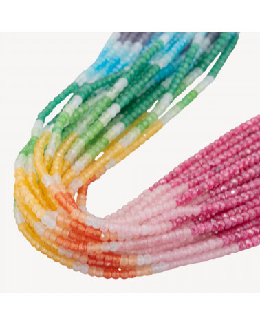 Zirconi Naturali Rondelle Sfaccettate 3x2mm Gradient Candy Arancione, Giallo, Rosa, Verde, Blu e Ruby-MICRO PERLINE DI ZIRCONI 3X2MM RONDELLE SFACCETTATE | Worldofjewel.com