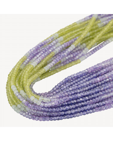 Zirconi Naturali Rondelle Sfaccettate 3x2mm Gradient Verde e Viola-MICRO PERLINE DI ZIRCONI 3X2MM RONDELLE SFACCETTATE | Worldofjewel.com