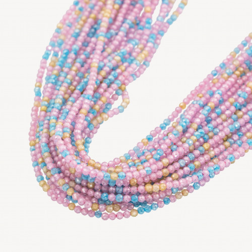 Zirconi Perline Sfaccettate Multicolor 2mm -8 Rosa, Giallo e Celeste