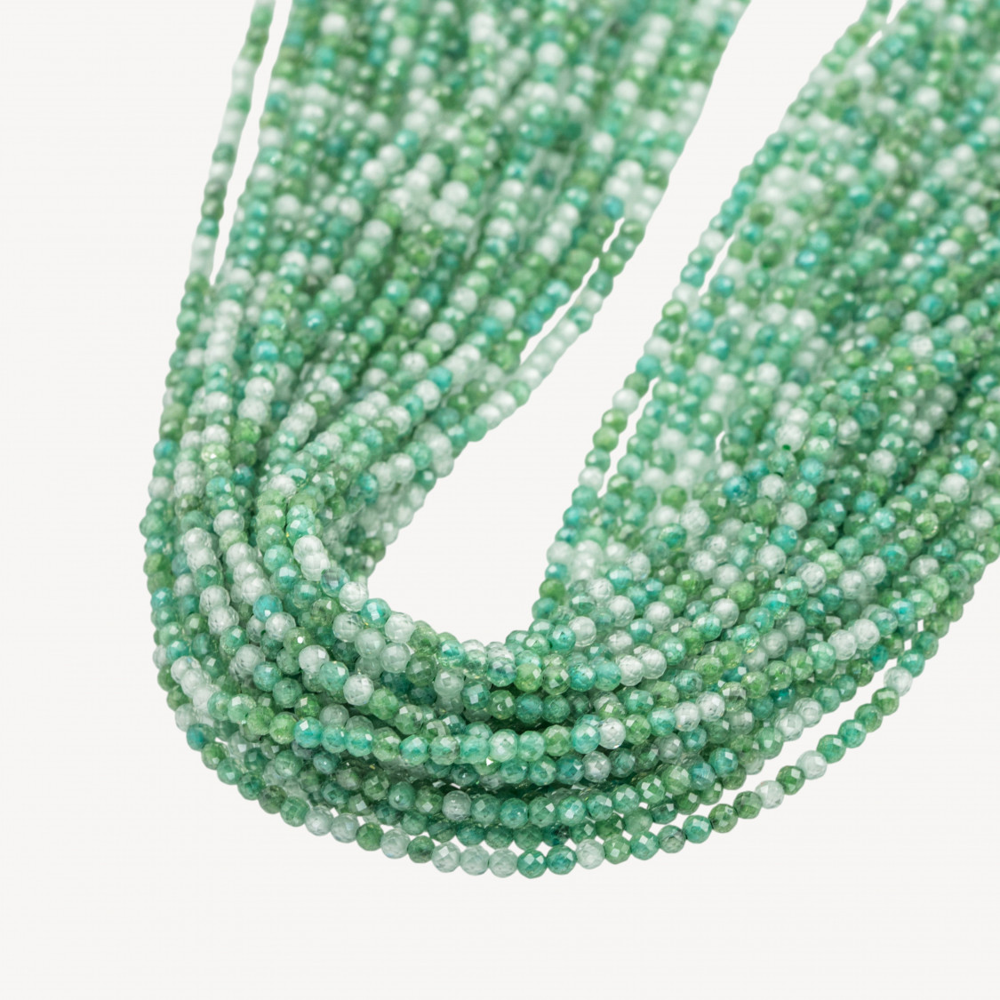 Zirconi Perline Sfaccettate Multicolor 2mm -14 Verde e Bianco-MICRO PERLINE DI ZIRCONI 2MM PER GIOIELLI FAI DA TE | Worldofjewel.com