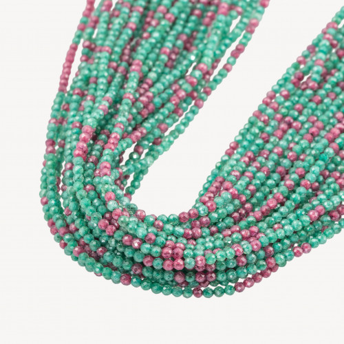 Zirconi Perline Sfaccettate Multicolor 2mm -13 Verde e Ruby