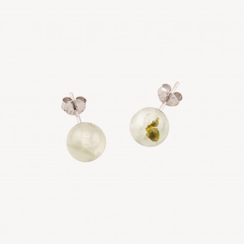 Boucles d'oreilles en argent 925 et péridot (pierre précieuse de 10 mm), lot de 6 paires