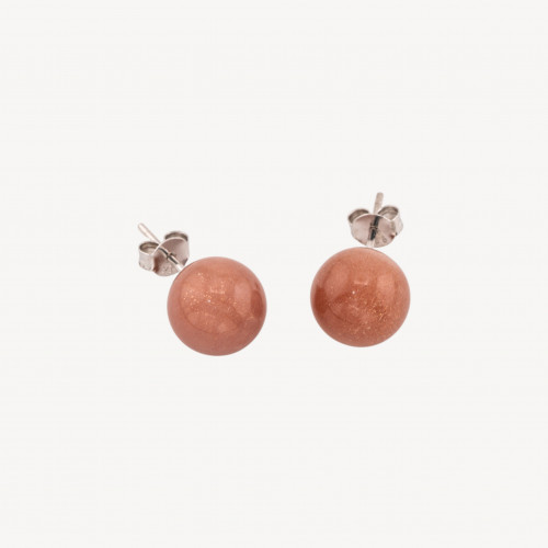 Boucles d'oreilles en argent 925 et pierre de lune rose de 10 mm, lot de 6 paires