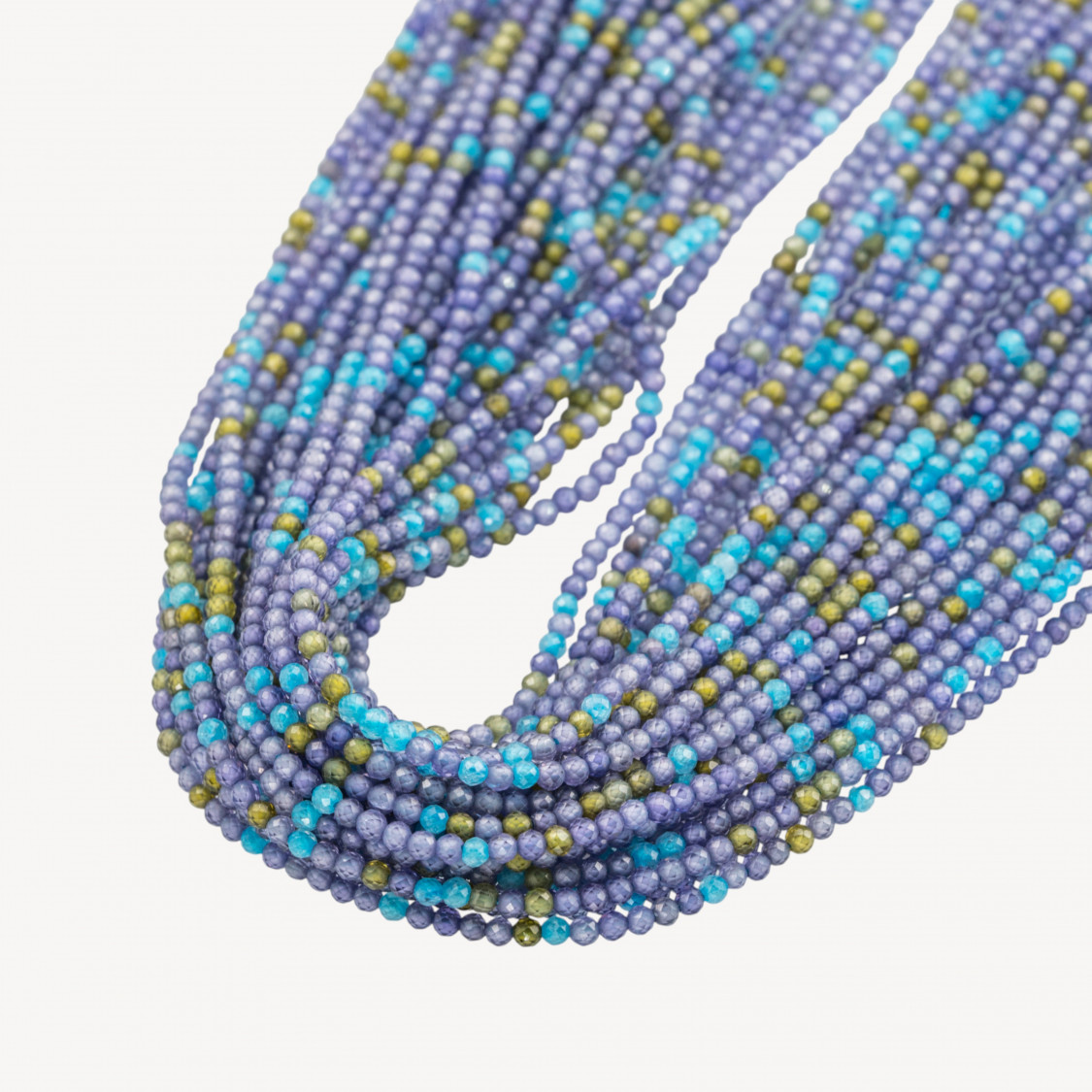 Zirconi Perline Sfaccettate Multicolor 2mm -1 Viola e Celeste-MICRO PERLINE DI ZIRCONI 2MM PER GIOIELLI FAI DA TE | Worldofjewel.com