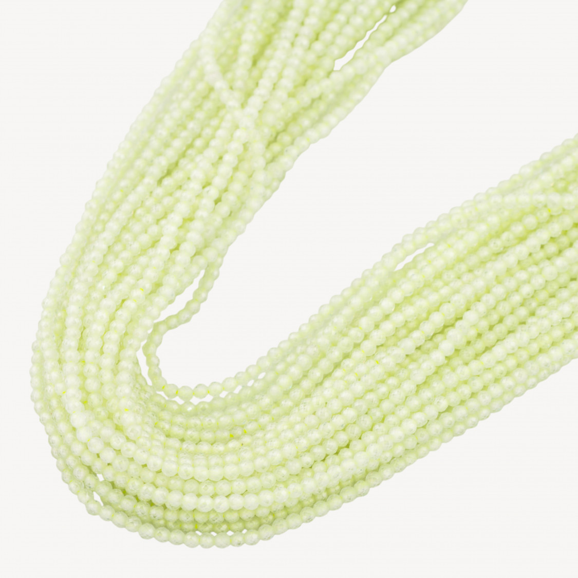 Zirconi Perline Sfaccettate 2mm Verde Prenite Light-Χάντρες μικροζιρκονίου 2 χιλιοστών για κοσμήματα DIY | Worldofjewel.com