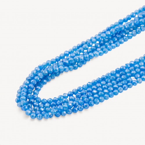 Perles à facettes en zircone cubique, couleurs spéciales, 3 mm, bleu néon