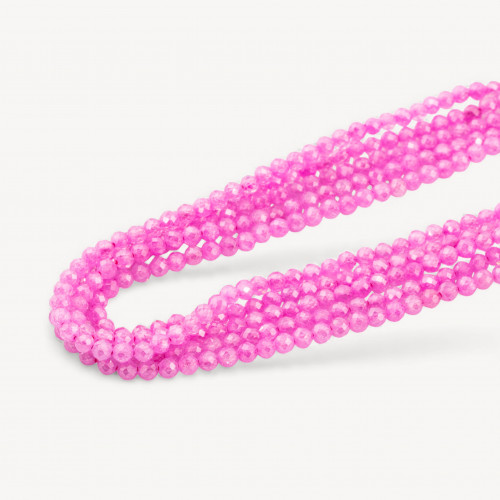 Perles de zircon à facettes, couleurs spéciales, 3 mm, rose fluo