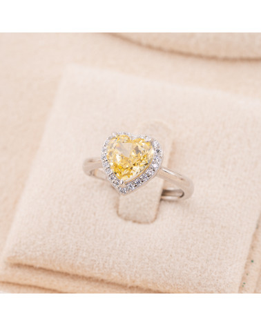 Anello In Argento 925 Con Corindone MOD1497 Rodiato Giallo Topazio-ANELLI DI ARGENTO 925 | Worldofjewel.com