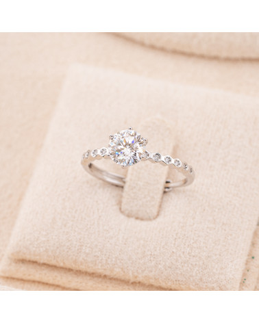 Anello In Argento 925 Con Moissanite MOD1445 Rodiato-ANELLI IN MOISSANITE E ARGENTO 925 | Worldofjewel.com