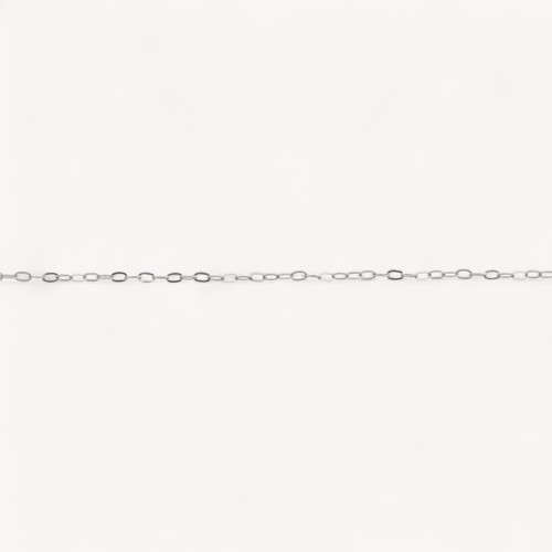 Catena A Metraggio Di Argento 925 Forzatina Schiacciata 1,0x1,2mm Rodiato 1 Metro