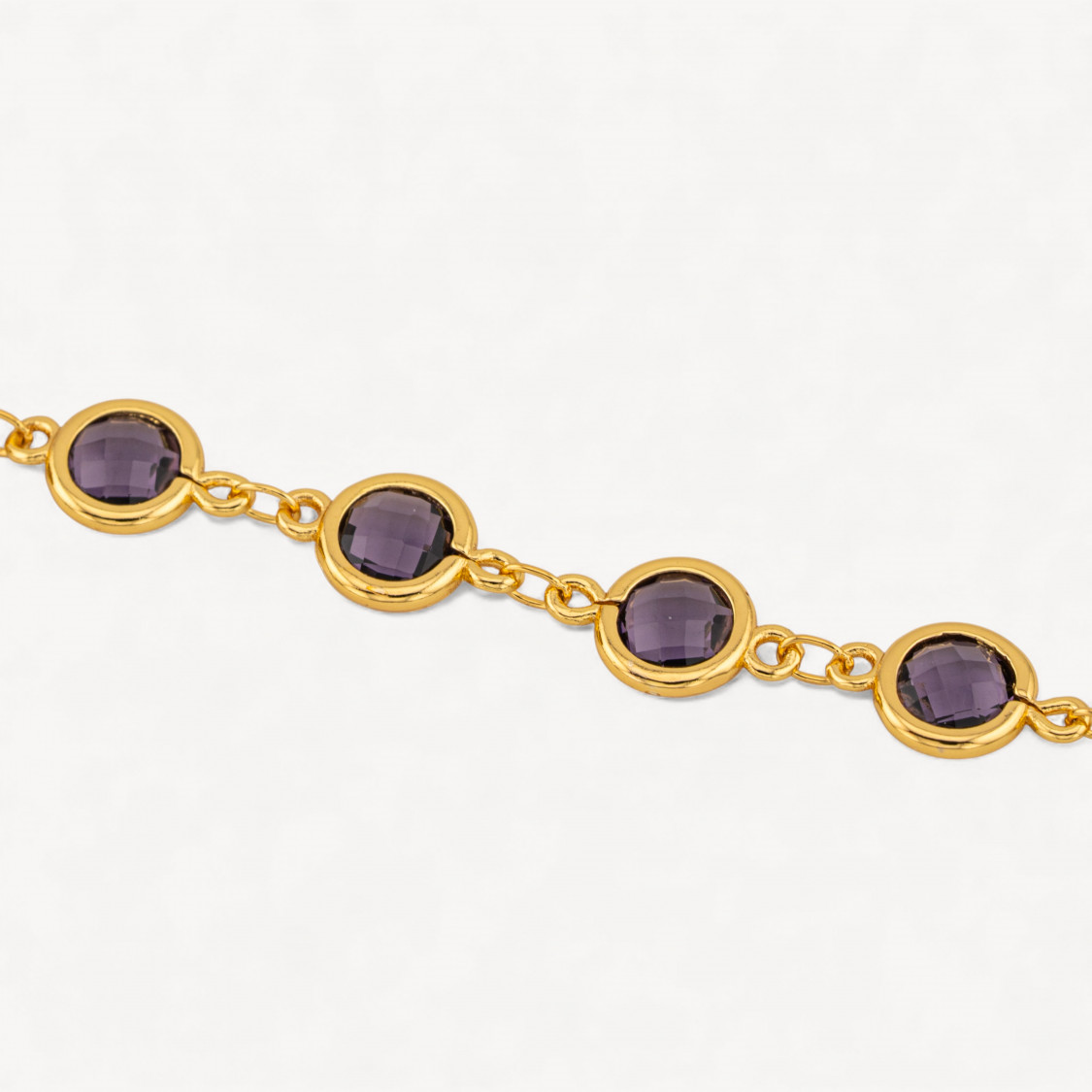 Catena Rosario Di Ottone Con Occhio Di Gatto Cabochon 7,5mm 1 Metro Dorato Fume'-CATENE A METRAGGIO | Worldofjewel.com