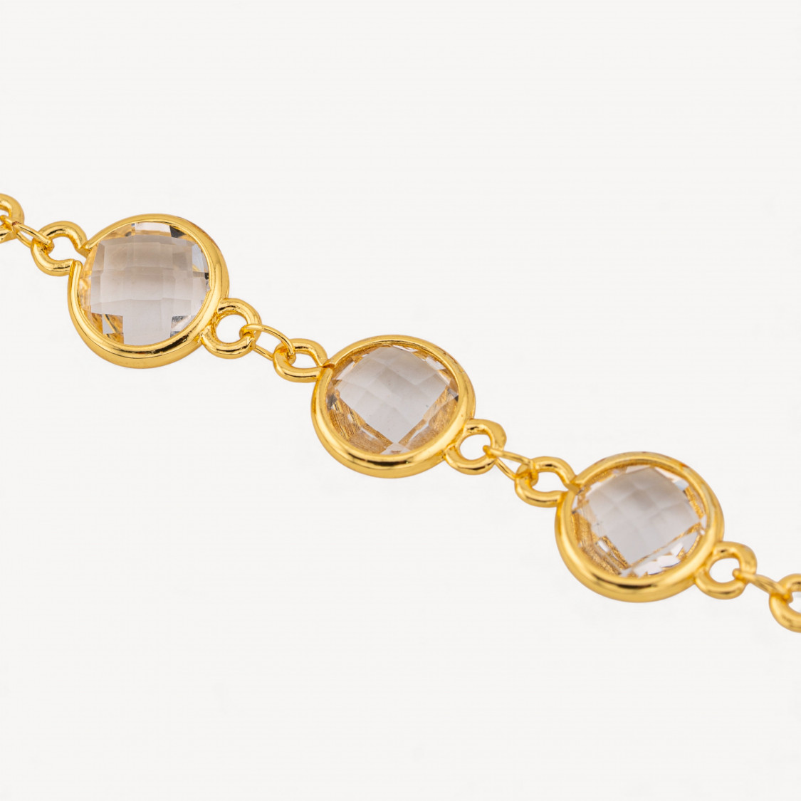 Catena Rosario Di Ottone Con Occhio Di Gatto Cabochon Tondo 10mm 1 Metro Dorato Grigio Trasparente-CATENE A METRAGGIO | Worldofjewel.com