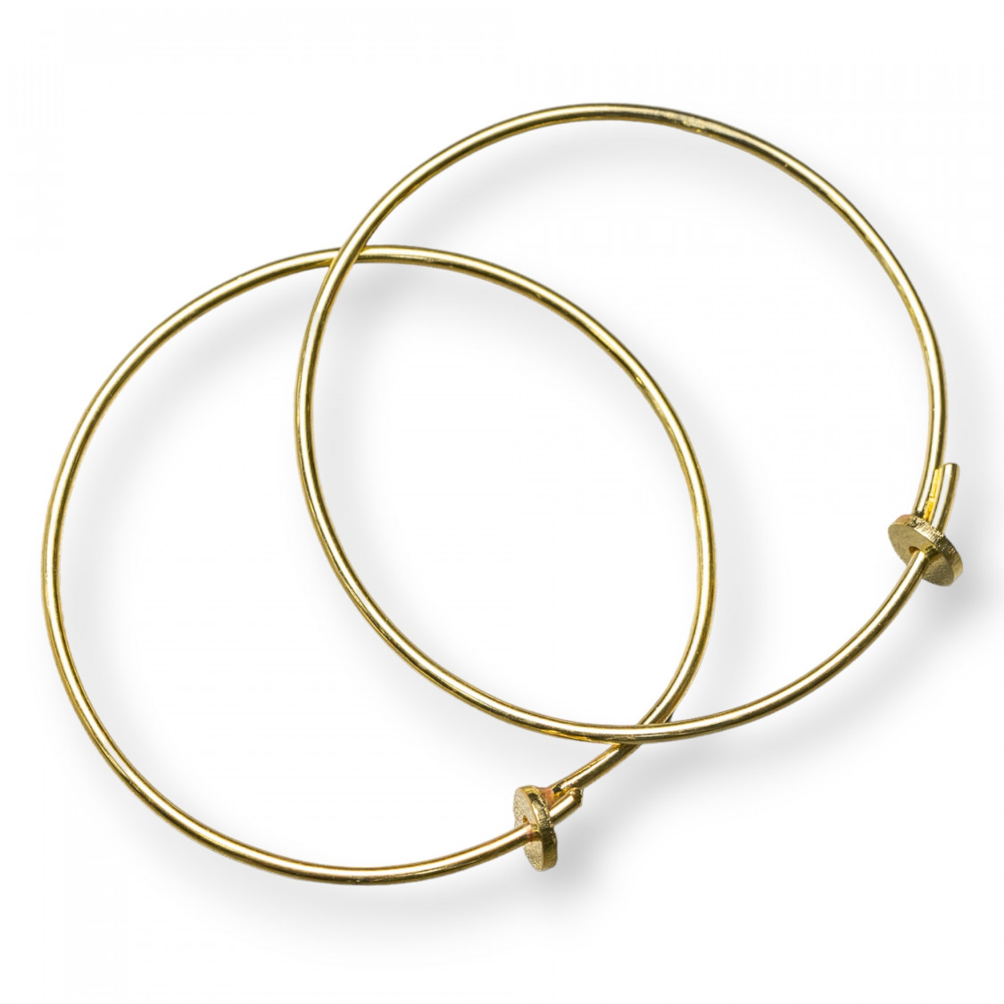 Base Per Orecchini Di Argento 925 Cerchio Liscio 30mm 4 Paia Dorato-BASI PER ORECCHINI IN ARGENTO 925 | Worldofjewel.com