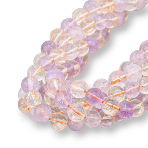 Multicolor Quartz Amethyst Citrine Smooth Round 12mm