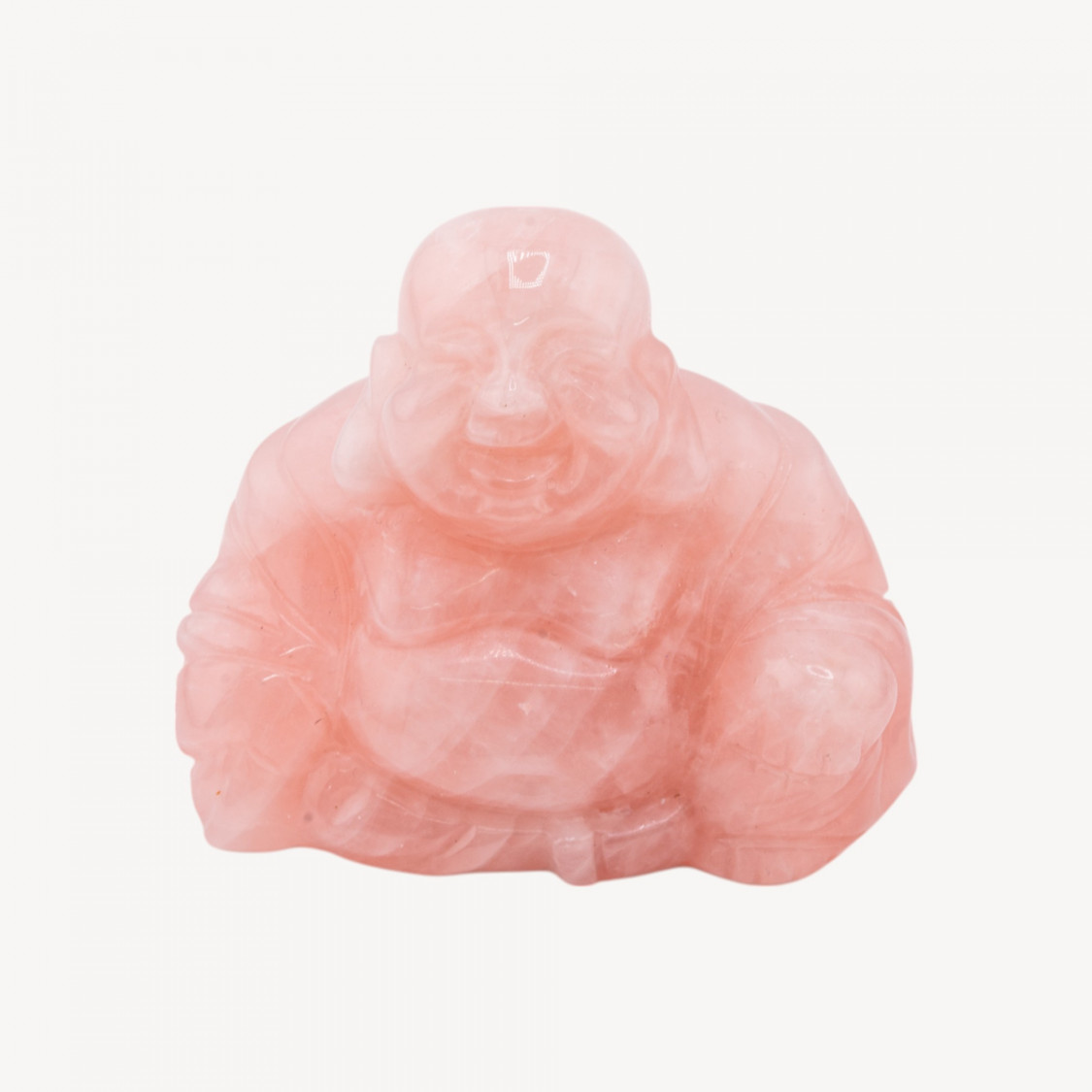 Soprammobile Buddha Di Pietra Dura 3'' Lunghezza 7,5cm Circa Quarzo Rosa-SCULTURE E SOPRAMMOBILI IN PIETRE DURE INCISE A MANO | Worldofjewel.com