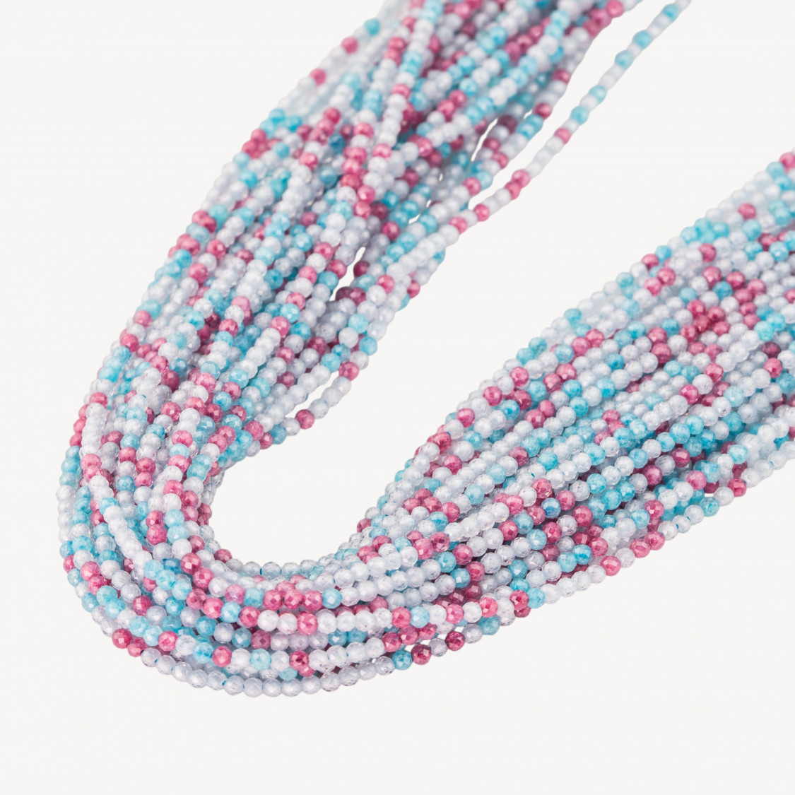 Zirconi Perline Sfaccettate Multicolor 2mm -15 Ruby, Bianco e Celeste-MICRO PERLINE DI ZIRCONI 2MM PER GIOIELLI FAI DA TE | Worldofjewel.com